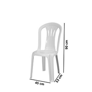 Omnipazar Mt-gf181 Maggio Plastik Bahçe Balkon Sandalye 4'lü Set