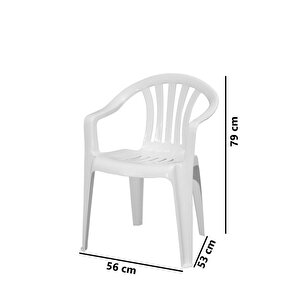Mt-gf101 Carrera Plastik Bahçe Balkon Koltuk Sandalye 4'lü Set 1000 Beyaz