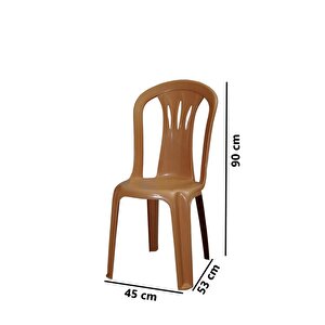 Mt-gf181 Maggio Plastik Bahçe Balkon Sandalye 4'lü Set Kahverengi