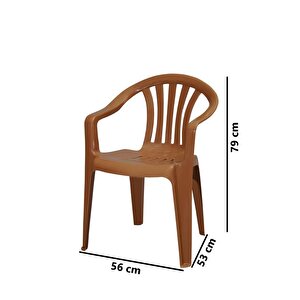 Mt-gf101 Carrera Plastik Bahçe Balkon Koltuk Sandalye 4'lü Set Kahverengi