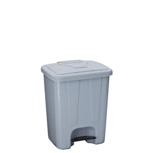 Sy-4250 25 Lt Köşeli Pedallı Plastik Çöp Kovası İç Kovalı Gri