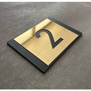 Lux Gold Aynalı Mdf Serisi İç Mekan Apartman Daire Kapı Numarası