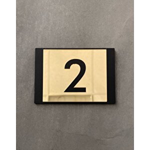 Lux Gold Aynalı Mdf Serisi İç Mekan Apartman Daire Kapı Numarası