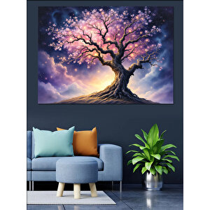 Büyülü Ağaç Manzarası Dekoratif Kanvas - Mdf Ahşap Tablo
