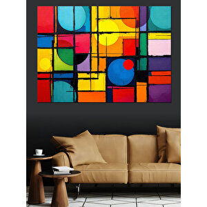 Soyut Renkli Sanat Dekoratif Kanvas - Mdf Ahşap Tablo 50x70 cm