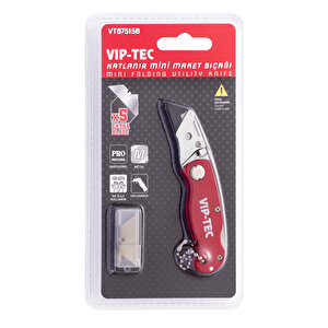 Vip-tec Katlanır Mini Maket Bıçağı- Vt875158 5 Adet Yedekli