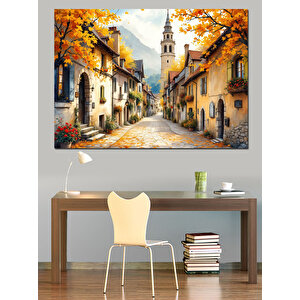 Tarihi Taş Sokak Dekoratif Kanvas - Mdf Ahşap Tablo 25x35 cm