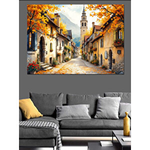 Tarihi Taş Sokak Dekoratif Kanvas - Mdf Ahşap Tablo 35x50 cm