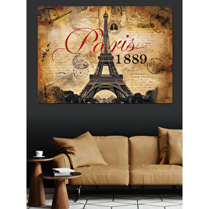 Paris 1889 Hatırası Dekoratif Kanvas - Mdf Ahşap Tablo 50x70 cm