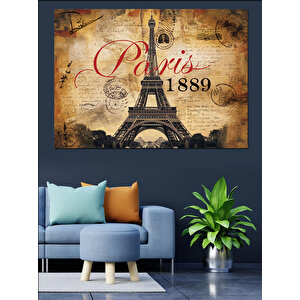 Paris 1889 Hatırası Dekoratif Kanvas - Mdf Ahşap Tablo 50x70 cm