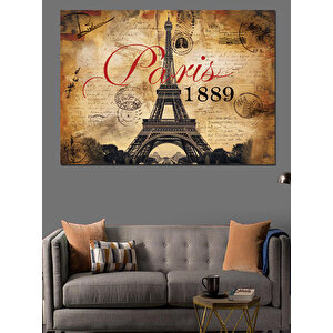 Paris 1889 Hatırası Dekoratif Kanvas - Mdf Ahşap Tablo 50x70 cm