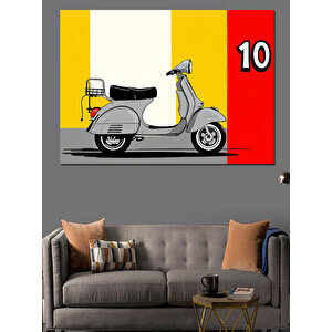 Sarı Ve Gri Vespa Dekoratif Kanvas - Mdf Ahşap Tablo 70x100 cm