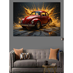 Su Sıçrayan Vosvos Dekoratif Kanvas - Mdf Ahşap Tablo 50x70 cm