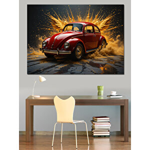 Su Sıçrayan Vosvos Dekoratif Kanvas - Mdf Ahşap Tablo 50x70 cm