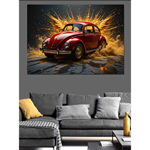 Su Sıçrayan Vosvos Dekoratif Kanvas - Mdf Ahşap Tablo 50x70 cm