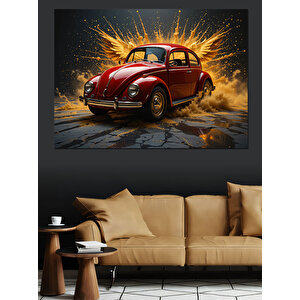 Su Sıçrayan Vosvos Dekoratif Kanvas - Mdf Ahşap Tablo