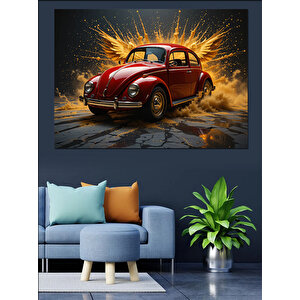 Su Sıçrayan Vosvos Dekoratif Kanvas - Mdf Ahşap Tablo