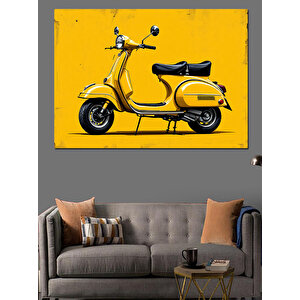 Sarı Klasik Vespa Dekoratif Kanvas - Mdf Ahşap Tablo 50x70 cm