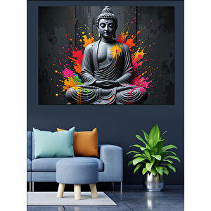 Lotus Pozunda Buda Dekoratif Kanvas - Mdf Ahşap Tablo 50x70 cm