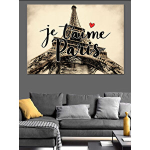 Je T’aime Paris Posteri Dekoratif Kanvas - Mdf Ahşap Tablo 50x70 cm