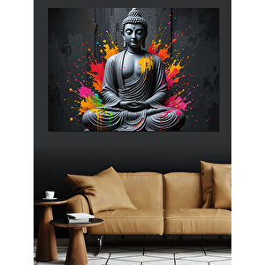 Lotus Pozunda Buda Dekoratif Kanvas - Mdf Ahşap Tablo 100x140 cm