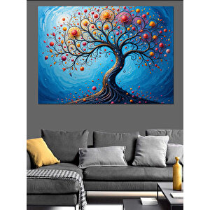 Büyülü Hayat Ağacı Dekoratif Kanvas - Mdf Ahşap Tablo 100x140 cm