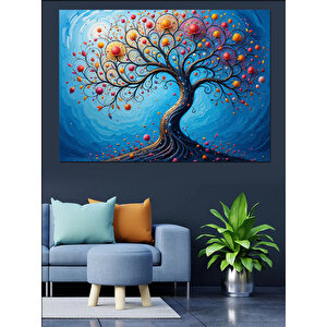 Büyülü Hayat Ağacı Dekoratif Kanvas - Mdf Ahşap Tablo 100x140 cm
