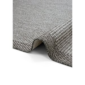 Cool Halı Smart 2004 Gri Kilim Halı Yıkanabilir İnce Kaymaz Taban Halı Dokuma Yazlık Balkon Kilimi