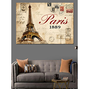 Paris 1889 Retro Poster Dekoratif Kanvas - Mdf Ahşap Tablo