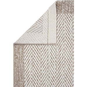 Cool Halı Smart 2001 Bej Kilim Halı Yıkanabilir İnce Kaymaz Taban Halı Dokuma Yazlık Balkon Kilimi