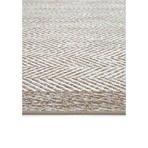 Cool Halı Smart 2001 Bej Kilim Halı Yıkanabilir İnce Kaymaz Taban Halı Dokuma Yazlık Balkon Kilimi