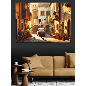 Tarihi Dar Sokak Dekoratif Kanvas - Mdf Ahşap Tablo 70x100 cm