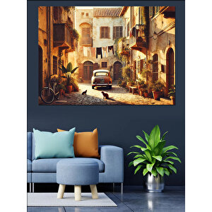 Tarihi Dar Sokak Dekoratif Kanvas - Mdf Ahşap Tablo 100x140 cm