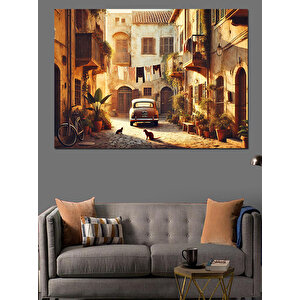 Tarihi Dar Sokak Dekoratif Kanvas - Mdf Ahşap Tablo 100x140 cm