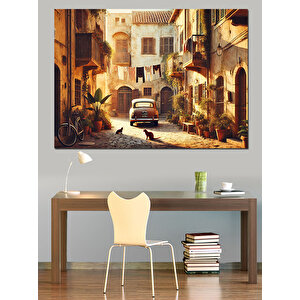Tarihi Dar Sokak Dekoratif Kanvas - Mdf Ahşap Tablo