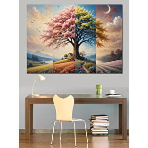 Mevsim Geçişleri Ağacı Dekoratif Kanvas - Mdf Ahşap Tablo
