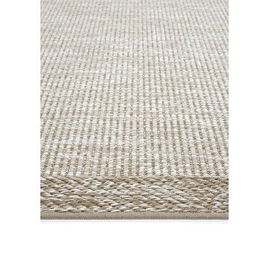 Cool Halı Smart 2003 Bej Kilim Halı Yıkanabilir İnce Kaymaz Taban Halı Dokuma Yazlık Balkon Kilimi