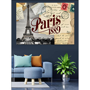 Paris 1889 Kartpostal Koleksiyonu Dekoratif Kanvas - Mdf Ahşap Tablo