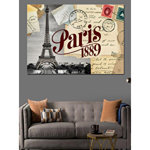Paris 1889 Kartpostal Koleksiyonu Dekoratif Kanvas - Mdf Ahşap Tablo