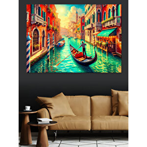 Venedik’te Gondol Keyfi Dekoratif Kanvas - Mdf Ahşap Tablo 35x50 cm