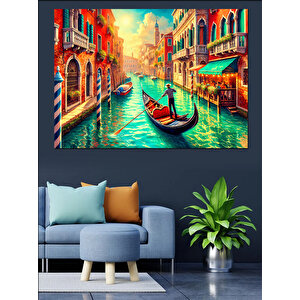 Venedik’te Gondol Keyfi Dekoratif Kanvas - Mdf Ahşap Tablo 35x50 cm