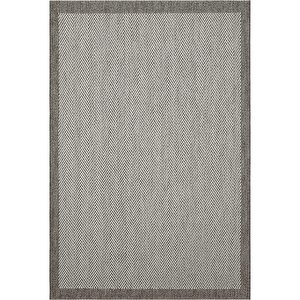Smart 2002 Gri Kilim Halı Yıkanabilir İnce Kaymaz Taban Halı Dokuma Yazlık Balkon Kilimi 80x300 cm