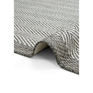 Cool Halı Smart 2002 Gri Kilim Halı Yıkanabilir İnce Kaymaz Taban Halı Dokuma Yazlık Balkon Kilimi