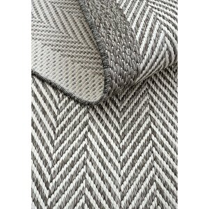 Cool Halı Smart 2002 Gri Kilim Halı Yıkanabilir İnce Kaymaz Taban Halı Dokuma Yazlık Balkon Kilimi