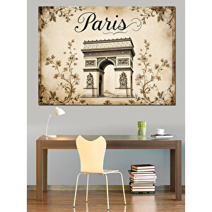 Vintage Paris Zafer Takı Posteri Dekoratif Kanvas - Mdf Ahşap Tablo 100x140 cm