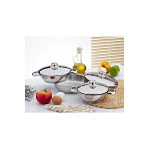 Gülsan Omlet Set 6 Parça Çelik Kapaklı
