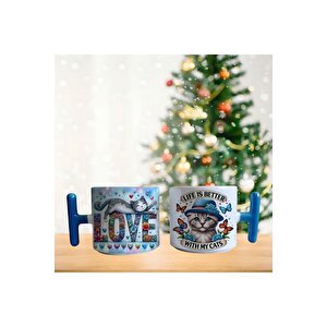Hayat Kedimle Güzel Porselen Fincan / Kupa -mug