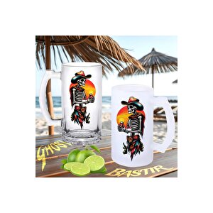 Kovboy Iskelet Buzlu Ya Da Buzsuz Bira Bardağı