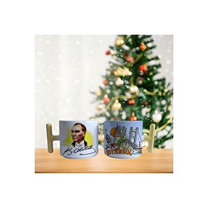 Atatürk Ve İstanbul Porselen Fincan / Kupa -mug