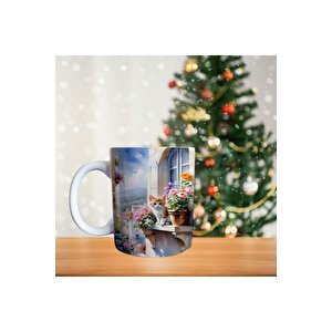 Camdaki Kedi Porselen Kupa